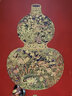 古歌空間 焦點藝術(shù)玄關(guān)墻裝飾畫福祿臨門掛畫新中式葫蘆裝飾畫餐廳背景墻圓形銅雕畫 福祿臨門【聚?！?00*1200mm 黑胡桃實木畫框 銅彩燒工藝+黃銅畫芯+包安裝 曬單實拍圖