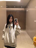 Jret翻領(lǐng)棒球服外套女春秋冬初高中學(xué)生小個(gè)子美式復(fù)古休閑夾克女 圖片色 M 曬單實(shí)拍圖