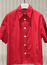 IIIVIVINIKO【孫悅同款】2024夏季新款塔夫綢寬松氣質(zhì)短袖襯衫女 深紅 M 曬單實(shí)拍圖