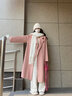 GARNUO高級感粉色雙面羊絨大衣女秋冬季新款赫本風(fēng)小個(gè)子加厚羊毛呢外套 粉色 M 【111-130斤】 曬單實(shí)拍圖