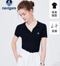 Navigare意大利小帆船V領(lǐng)針織衫女士夏季輕薄修身百搭T恤短袖翻領(lǐng)體恤衫女 暗夜黑 M 碼 曬單實(shí)拍圖