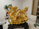 MOREISAN新中式輕奢龍擺件工藝品擺放老板辦公室辦公桌玄關(guān)客廳裝飾品送朋友送客戶公司開業(yè)禮品 財富興隆大號龍沙金50*26*54CM 曬單實拍圖