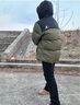 駱駝（CAMEL）駱駝火山羽絨服秋冬新款加厚男女連帽面包服 深欖綠/幻影黑，男款 XL 曬單實拍圖