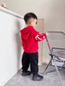 mlgt kids童裝男童秋裝套裝秋冬新款寶寶加厚衛(wèi)衣春秋男孩運(yùn)動兩件套 酒紅色   加絨 90 cm 曬單實(shí)拍圖