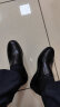 森达男鞋牛皮套脚一脚蹬商务休闲皮鞋男士正装鞋1VQ09CM9 黑色 40码 实拍图