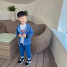 巴布豆兒童外套男童春秋款牛仔夾克女童秋裝時(shí)尚潮流復(fù)古防風(fēng)童裝 外套+褲子 110 曬單實(shí)拍圖