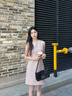Mandy Zhang法式重工千金感粉色無袖背心連衣裙女春氣質(zhì)名媛感裙子 櫻花粉 S 曬單實拍圖
