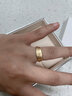 鹽汐《約定你》情侶對戒18k黃金指紋戒指定制紀念男女禮物素圈指環(huán) 18K黃金 7/8/9號【單枚】 曬單實(shí)拍圖