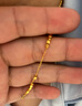 中國黃金（CHINA GOLD）黃金項(xiàng)鏈女足金小方糖套鏈蹦迪珠鎖骨鏈送女朋友送老婆生日禮物 約3.06g_小方糖 曬單實(shí)拍圖