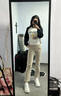 他她（TATA）秋商場(chǎng)同款厚底休閑小白鞋增高板鞋女面包鞋WN801AM4 米白/黑 37 曬單實(shí)拍圖