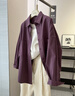 蘑菇同學(xué)寬松女裝韓版bf中性工裝風(fēng)袖襯衫外套女寬松落肩慵懶薄外套上衣秋 紫色 L 建議95-140斤 曬單實(shí)拍圖