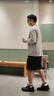 PRADA/普拉達(dá)【七夕禮物】男士三角形徽標(biāo)裝飾皮革運(yùn)動(dòng)鞋 黑色 43 （9） 曬單實(shí)拍圖