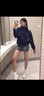 舒翎初早春衛衣女外套女裝2025新款春秋季短款上衣小個(gè)子顯高修身開(kāi)衫 藏青色【薄款】 L 推薦110-125斤 曬單實(shí)拍圖