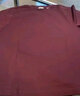 棉致國潮品牌男裝t恤男潮流寬松純色小白打底衫休閑短袖 酒紅 3XL  曬單實(shí)拍圖