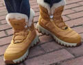 Jeep吉普男女同款雪地靴秋冬季2025新款戶(hù)外露營(yíng)增高加厚保暖鞋棉鞋 金黃色 38 曬單實(shí)拍圖