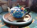 歸銀堂牡丹花開(kāi)手工純銀茶壺足銀999泡茶壺掐絲景泰藍(lán)功夫茶具收藏送禮 230ml+證書(shū)+禮盒 曬單實(shí)拍圖