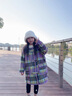 G.duck女童秋冬妮子風(fēng)衣中大童加厚一體絨保暖外套冬裝牛角扣毛呢大衣潮 圖片色 120cm 曬單實(shí)拍圖