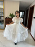 小咔衣濃（Xiaokayinong）兒童禮服公主裙高端花童婚紗小女孩鋼琴演出服主持人公主裙春夏款 白色L3905長(zhǎng)款連衣裙（鏈條） 160cm 曬單實(shí)拍圖