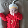 莫代爾嬰兒衣服剛出生滿月寶寶夏季初生新生兒百日夏天連體衣薄紅色兔年 曬單實(shí)拍圖