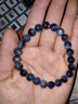 楚薇薇珍藏級海藍寶石手鏈女星光貓眼星空魔鬼藍冰透藍水晶手串男 魔鬼藍精品級6.3編號03493(一物 曬單實(shí)拍圖