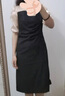 clotho Rennie品牌女裝雪紡連衣裙女2025夏季新款法式氣質(zhì)拼接七分袖修身顯瘦裙 黑色 M 曬單實(shí)拍圖