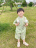 齊齊熊男童漢服套裝夏裝寶寶周歲禮服襯衫兩件套唐裝 曬單實(shí)拍圖