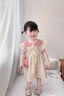 班喜迪女童連衣裙夏裝2025新款洋氣兒童公主裙小童背心裙夏季女寶寶裙子 粉色 100 曬單實(shí)拍圖