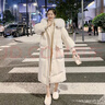 amber heey羽絨服女中長(cháng)款2025新款品牌輕薄暖冬裝寬松白鴨絨大毛領(lǐng)女士外套 米白色 S 85-125斤 曬單實(shí)拍圖