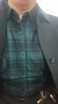 恒源祥100%羊毛保暖襯衫男土中年加絨加厚襯衣磨毛格子爸爸裝上衣 145款 綠色格子 100羊毛內膽 2XL 180 (155-170斤) 曬單實(shí)拍圖