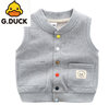G.duck小黃鴨兒童馬甲春秋款男孩純棉針織坎肩寶寶卡通機車(chē)圖案無(wú)袖背心 米白色 90 cm 曬單實(shí)拍圖