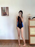 速比濤（Speedo）三角露背連體泳衣女不設限系列游泳健身式抗氯修身顯瘦24新品泳裝 黑色【挖空式肩背】 L (36) 身高170/體重58-64kg 曬單實(shí)拍圖