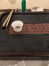 陶尚吟簡(jiǎn)約家用長(cháng)方形實(shí)木烏金石茶盤(pán)小型儲水式排水兩人用簡(jiǎn)易迷你茶臺 黑檀實(shí)木_烏金石_銅曦43*33 曬單實(shí)拍圖