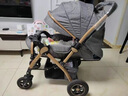 華嬰嬰兒童推車(chē)高景觀(guān)雙向推可坐躺避震折疊傘車(chē)寶寶0-3歲手推車(chē)便攜 灰色后輪橡膠輪+涼席+蚊帳+棉墊+腳套 曬單實(shí)拍圖