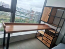 歐麗雅LOFT實(shí)木家用書(shū)桌書(shū)柜組合鐵藝臺式電腦工作臺辦公桌復古學(xué)習桌子200*50+右書(shū)柜 曬單實(shí)拍圖