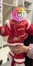 班喜迪女童漢服套裝秋冬裝兒童新年拜年服寶寶周歲禮服國風(fēng)過(guò)年唐裝冬季 紅色 80 曬單實(shí)拍圖