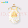 優(yōu)奇嬰兒無袖吊帶連體衣夏季嬰童連體服寶寶三角哈衣新生兒包屁衣夏裝 曬單實(shí)拍圖