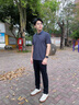 沙馳SATCHI男裝男士短袖polo衫2023夏季新款商務(wù)桑蠶絲翻領(lǐng)涼感體恤衫 藍(lán)灰 L (50) 曬單實(shí)拍圖