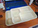 寶馳 一次性四格飯盒紙漿餐盒環(huán)?？山到馔赓u(mài)打包盒三格4格5分格餐盤(pán) 1400ml四格50套(無(wú)蓋) 曬單實(shí)拍圖