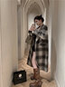 GARNUO格子雙面羊毛大衣女中長(cháng)款高級感秋冬季新款小個(gè)子赫本風(fēng)毛呢外套 格子 M 【101-115】 曬單實(shí)拍圖