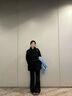 瑪嬌媚（Majiaomei）羊羔毛外套女中長款2024年新款冬季韓版寬松休閑氣質(zhì)牛角扣棉服女 3287黑色 M 曬單實拍圖