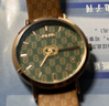 聚利時(shí)（Julius）手表女韓版時(shí)尚創(chuàng  )意雙J旋轉女生復古石英學(xué)生女表棕綠色JA-1367C 曬單實(shí)拍圖