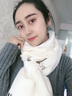 浪莎生日禮物圍巾女2026秋冬新款麋鹿本命年紅圍巾冬季保暖刺繡圍脖 白色 曬單實(shí)拍圖