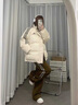 DXOT韓系冬裝外套立領(lǐng)加厚棉衣棉服女2025新款冬季寬松加厚面包服短款 杏色 M 建議105-120斤 曬單實(shí)拍圖