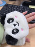 暢印冬季卡通韓版手套女可愛(ài)學(xué)生加絨加厚翻蓋騎車(chē)防寒保暖毛絨手套 熊貓款白色 曬單實(shí)拍圖