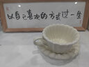 肆月歐式咖啡杯碟下午茶具高顏值陶瓷杯 米色-咖啡杯+咖啡碟 曬單實(shí)拍圖