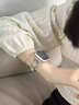 洛倍思 蘋(píng)果金屬表帶iwatch S9/8四葉草母貝鑲鉆表帶S10小香風(fēng)蘋(píng)果手表帶SE/7代不銹鋼細款手鏈表帶女夏 星光白貝 適用 iwatch 9/8/7【41mm】 曬單實(shí)拍圖