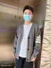 狄帝鯊（DIDISHA）開衫毛衣外套男秋季新款寬松痞帥針織衫港風(fēng)拼接加厚百搭情侶線衣 黑色 XL 曬單實(shí)拍圖