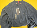 TOMMY HILFIGER【純羊毛】男裝簡(jiǎn)約合身圓領(lǐng)打底羊毛衫針織毛衣02616 深藏青DV6 M （推薦：135-150斤） 曬單實(shí)拍圖