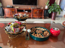 蕊順輕奢果盤家用客廳雙層陶瓷帶蓋干果糖果盒零食分格盤水果盤 WYG-干果盤 曬單實(shí)拍圖