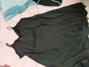 貓人女士睡衣女夏仿真絲睡裙帶胸墊性感蕾絲吊帶露背家居服黑色2XL 曬單實(shí)拍圖